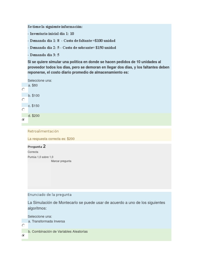 Parcial Simulacion Gerencial Semana 4 PDF | PDF | Variable aleatoria ...