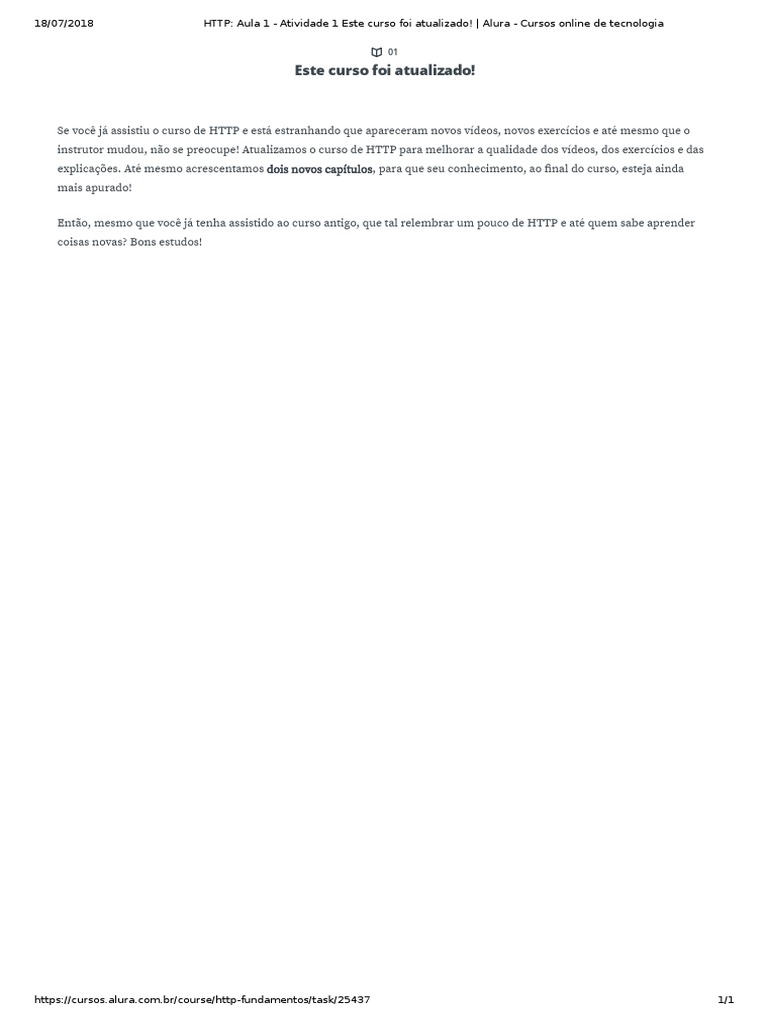Protocolo HTTP Alura | PDF | Protocolo de transferência de hipertexto ...