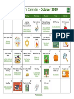 Educators Calendar October 2019 From Helpteaching