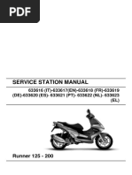 Piaggio Runner 125 - 200 Scooter Shop Manual