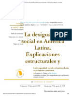 La Desigualdad Social en América Latina. Explicaciones Estructurales y Experiencias Cotidianas – Encartes