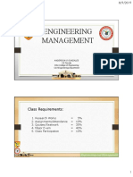 Engineering Management: Class Requirements