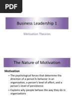 Business Leadership 1: Motivation Theories