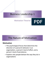 Business Leadership 1: Motivation Theories