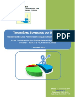 Resultats Troisime Sondage Du BRIDES - Vol II - Sur Les LEGISLATIVES