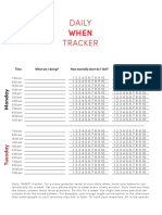 Daily Tracker: Time What Am I Doing? How Energetic Do I Feel? How Mentally Alert Do I Feel?