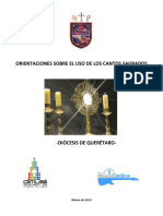 Orientaciones Sobre Los Cantos en La Diocesis de Queretaro PDF