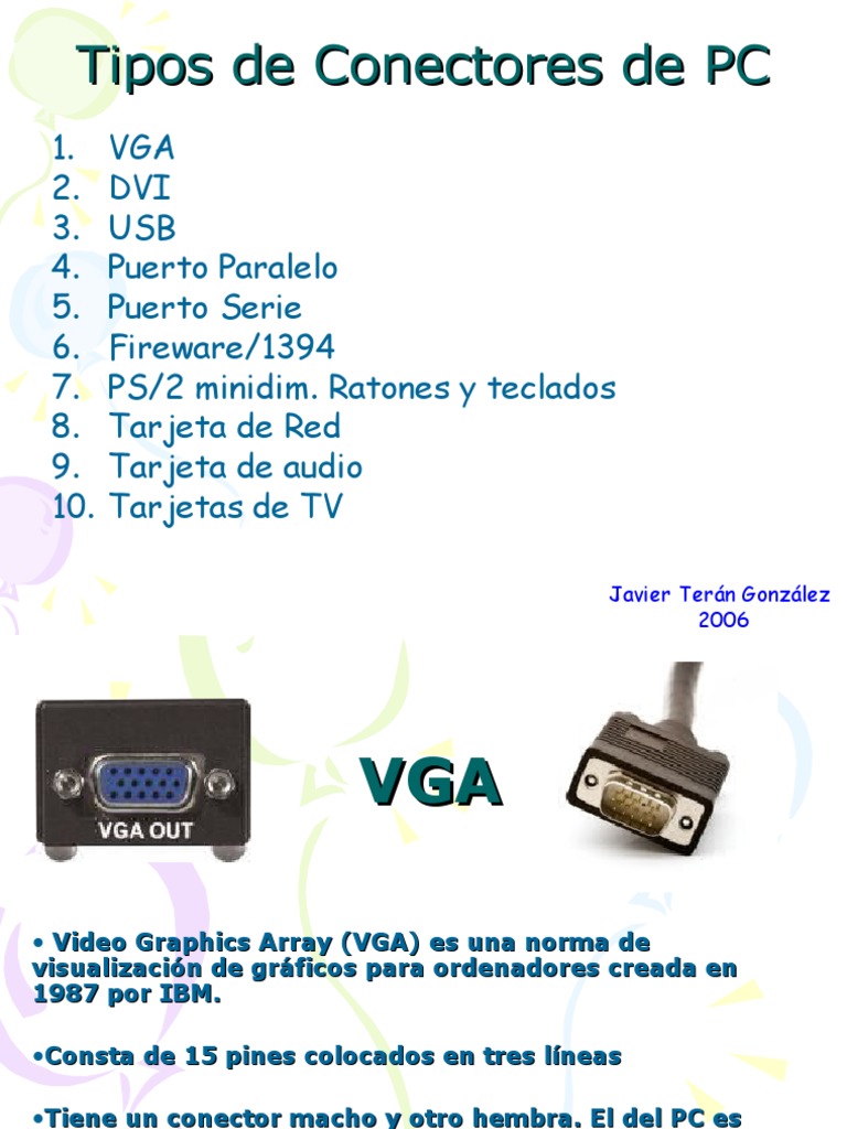 Tipos de Conectores de PC 16905 | PDF | USB | Hardware de la computadora