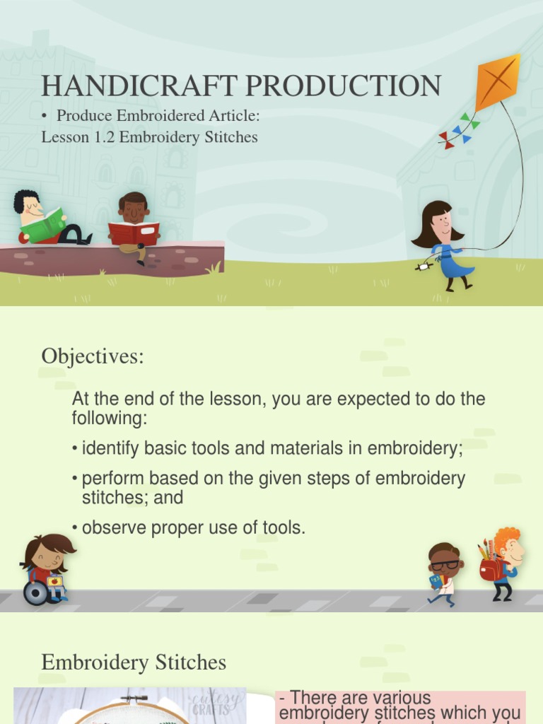 Handicraft Production: - Produce Embroidered Article: Lesson 1.2 ...