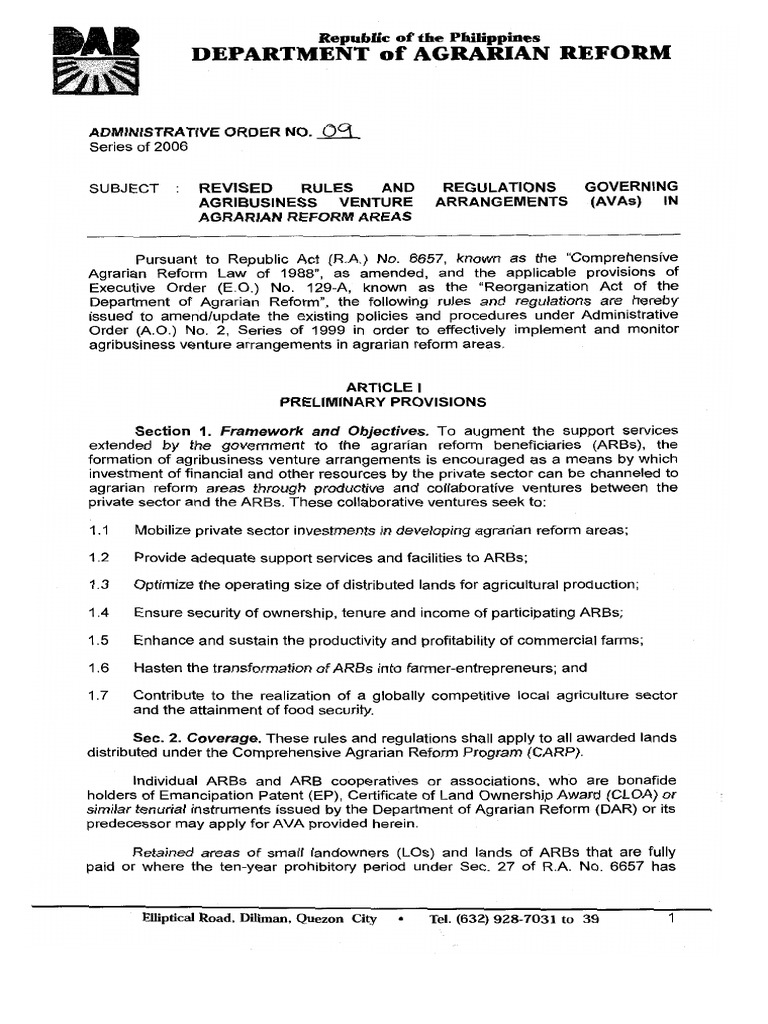 DAR Ao 2006 09 | PDF