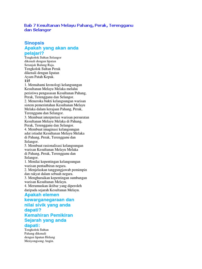 Bab 7 Kesultanan Melayu Pahang  PDF