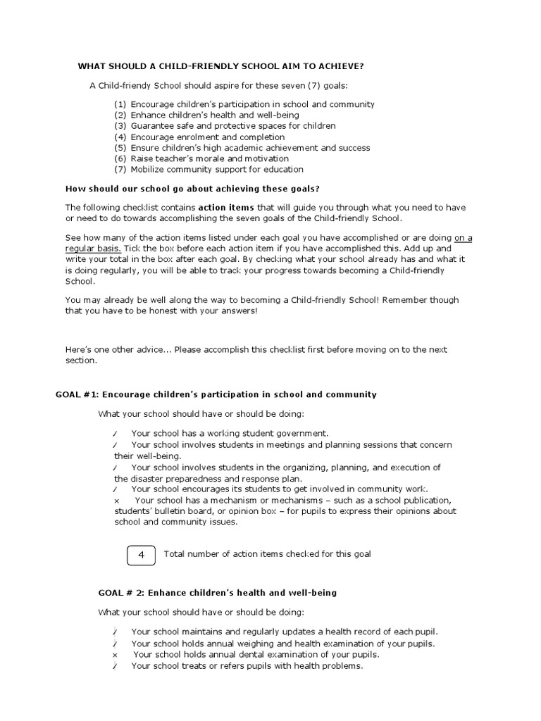 ChildFriendly School Survey PDF Literacy Teachers