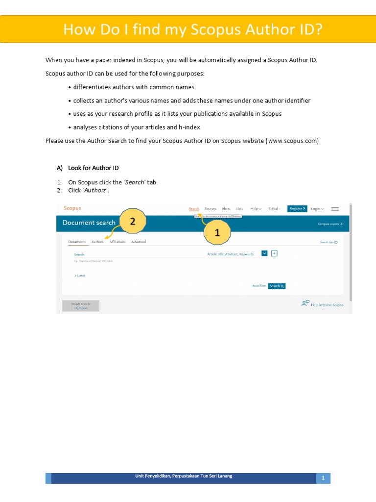 Panduan Author ID Scopus | PDF | Information Science | Cyberspace