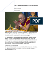 Ce Soluţii Oferă Dalai Lama Pentru a Putea Fi Din Nou Plin de Viaţă