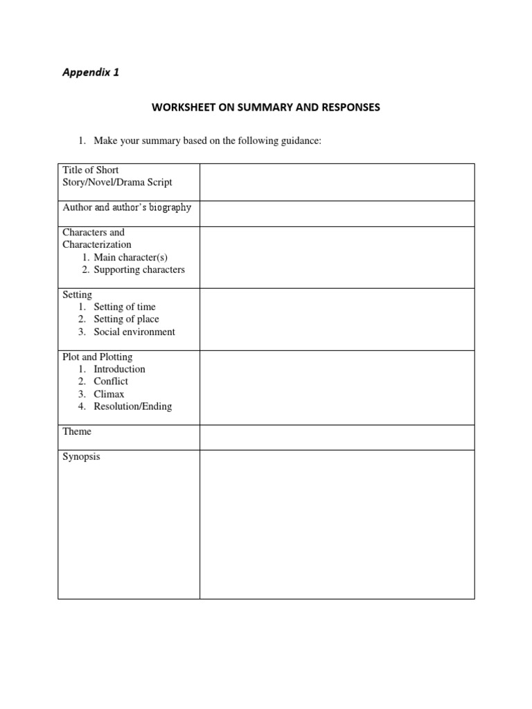 Prose and Drama Script Analysis Worksheet | PDF | Plot (Narrative)