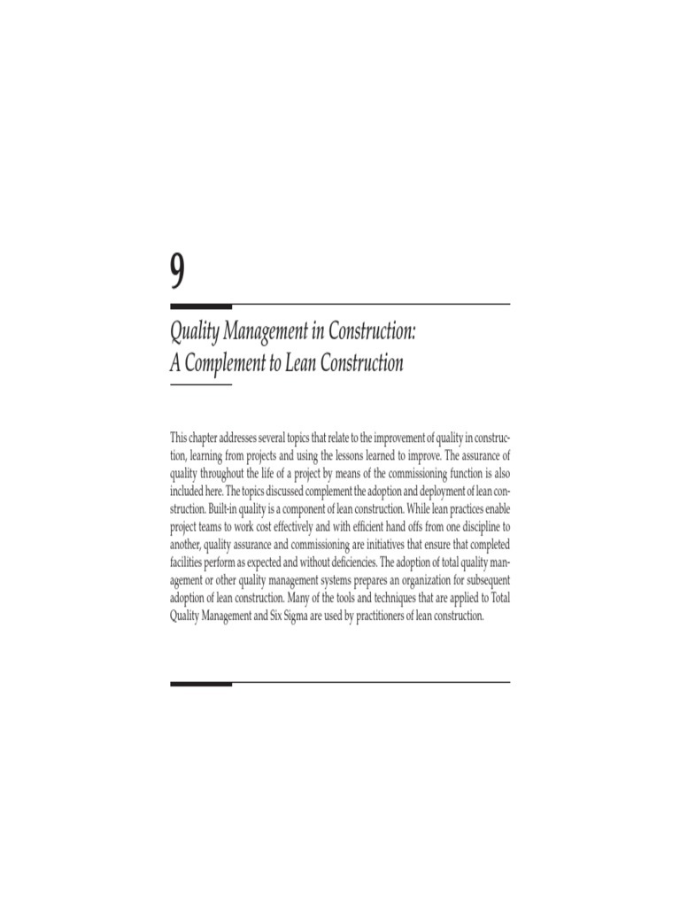 Quality Management in Lean Construction | PDF