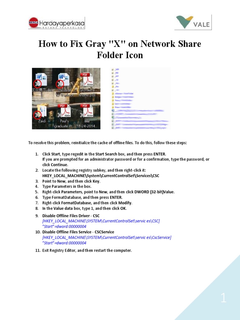 How To Fix Gray X On Network Share Folder Icon PDF