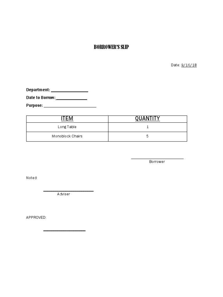 Borrower Slip PDF