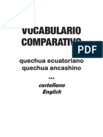 Vocabulario Comparativo Quechua Ecuatoriano - Quechua Ancashino