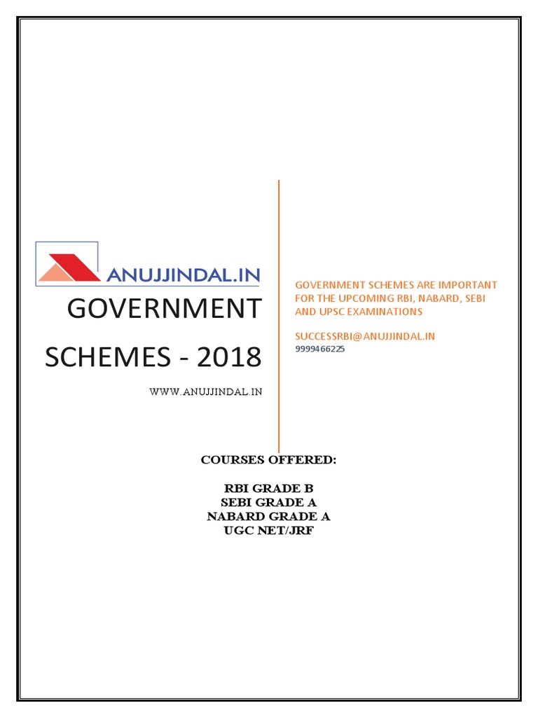 Government Schemes Overview 2018 | PDF | Economies | Business