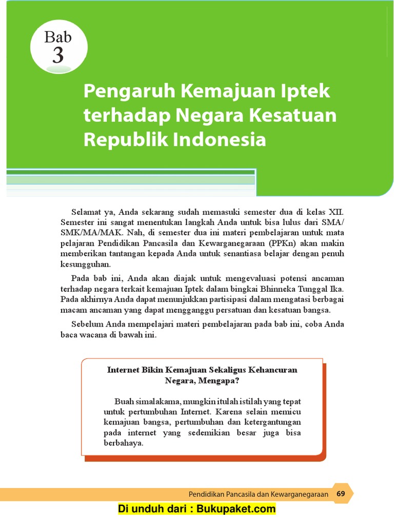 Bab 3 Pengaruh Kemajuan Iptek Terhadap Negara Kesatuan Republik Indonesia Pdf