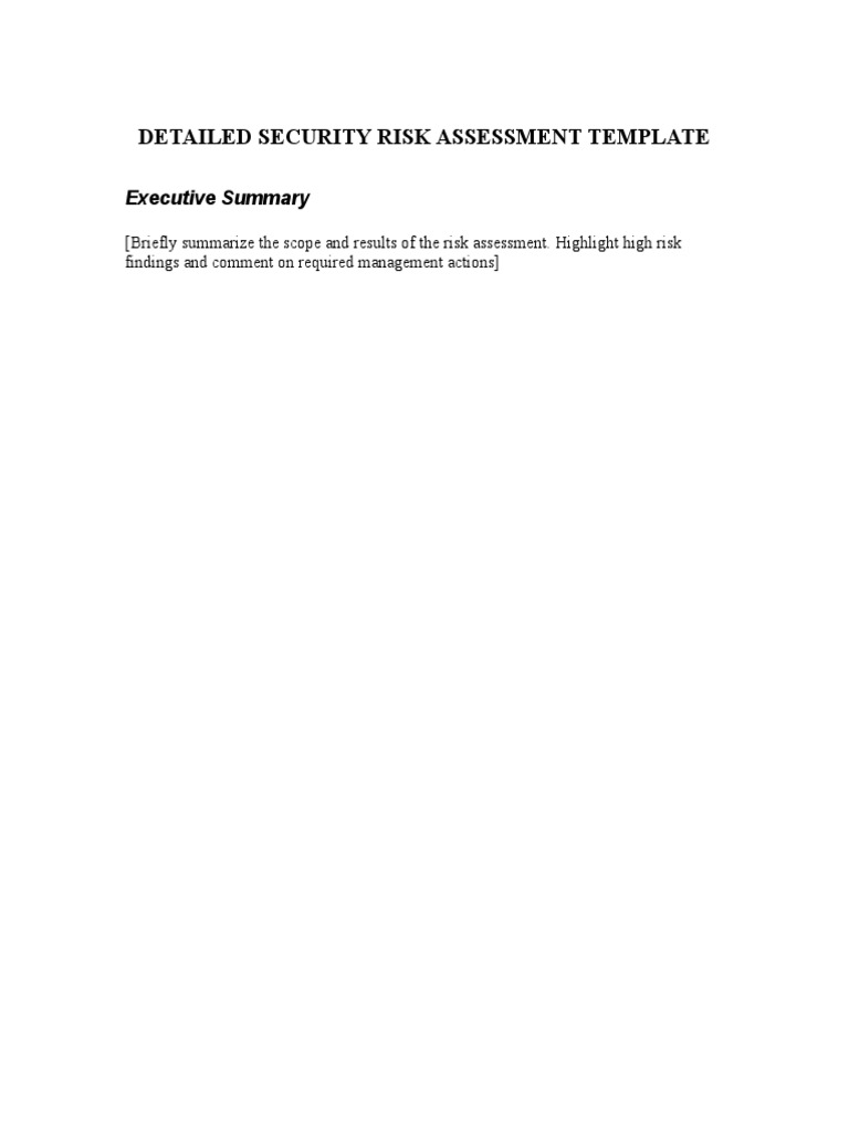 Security Risk Assessment Template | PDF | Vulnerability (Computing ...