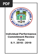 Individual Performance Commitment Review Form S.Y. 2018 - 2019