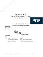Appendix A:: Traditional Learner Lesson Plan Template
