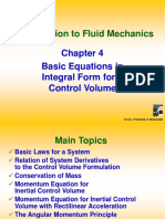 Introduction To Fluid Mechanics: Basic Equations in Integral Form For A Control Volume