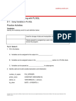 Database Programming With PL/SQL 2-1: Practice Activities