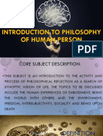 Introduction To Philosophy of Human Person
