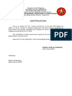 PNP certification of asset declaration