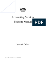Accounting Services Training Manual: Internal Orders