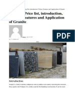 Granite: Price List, Introduction, Colour, Features and Application of Granite