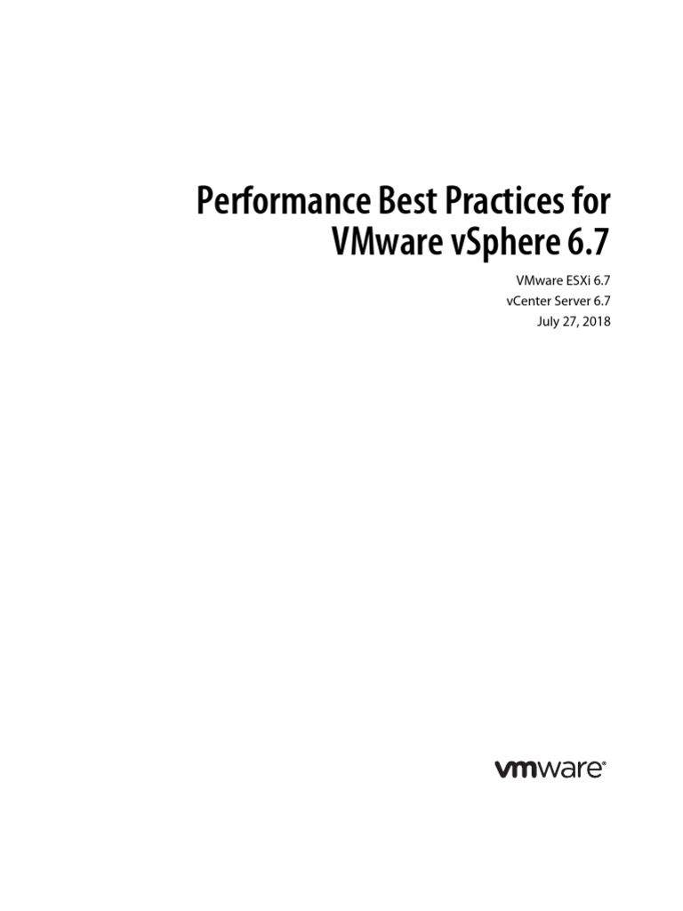 Vsphere Esxi Vcenter Server 67 Performance Best Practices PDF PDF Network Interface