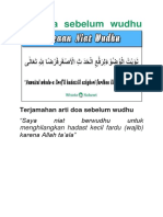 Terjamahan Arti Doa Sebelum Wudhu