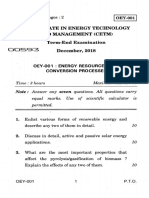 Certificate in Energy Technology and Management (Cetm) Term-End Examination December, 2018