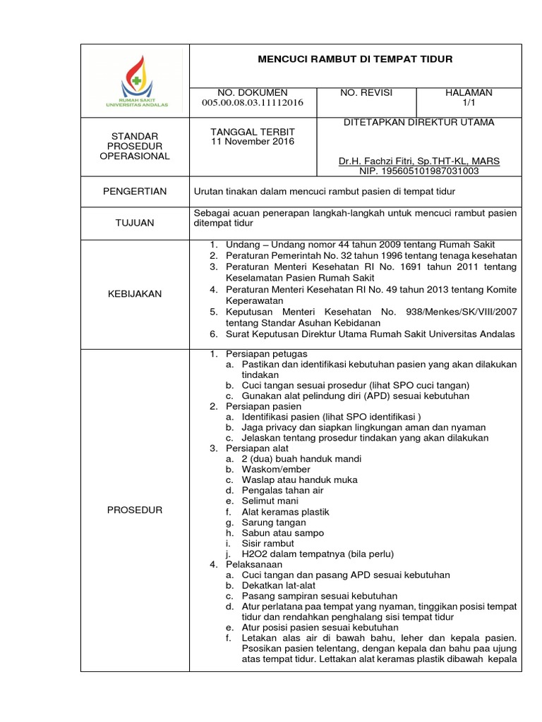 Sop Mencuci Rambut Di Tempat Tidur