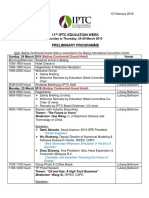 11 Iptc Education Week: Sunday To Thursday, 24-28 March 2019