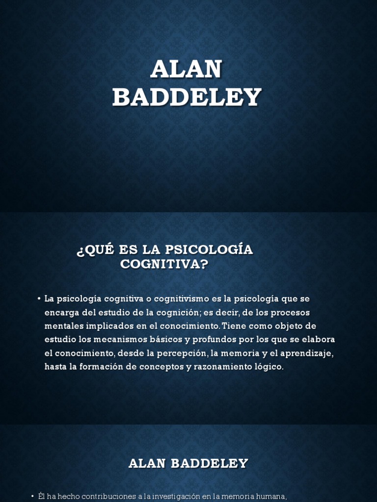 Alan Baddeley Psicología cognitiva Memoria