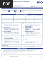 Transaction Dispute Form 2019