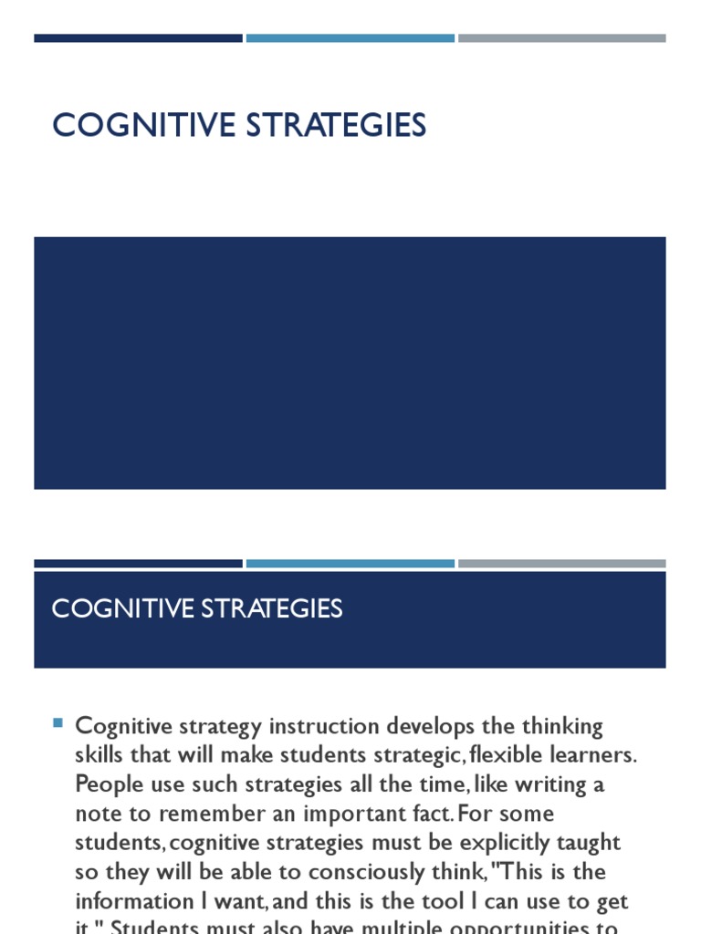 Cognitive Strategies for Effective Learning | PDF | Vocabulary | Schema ...