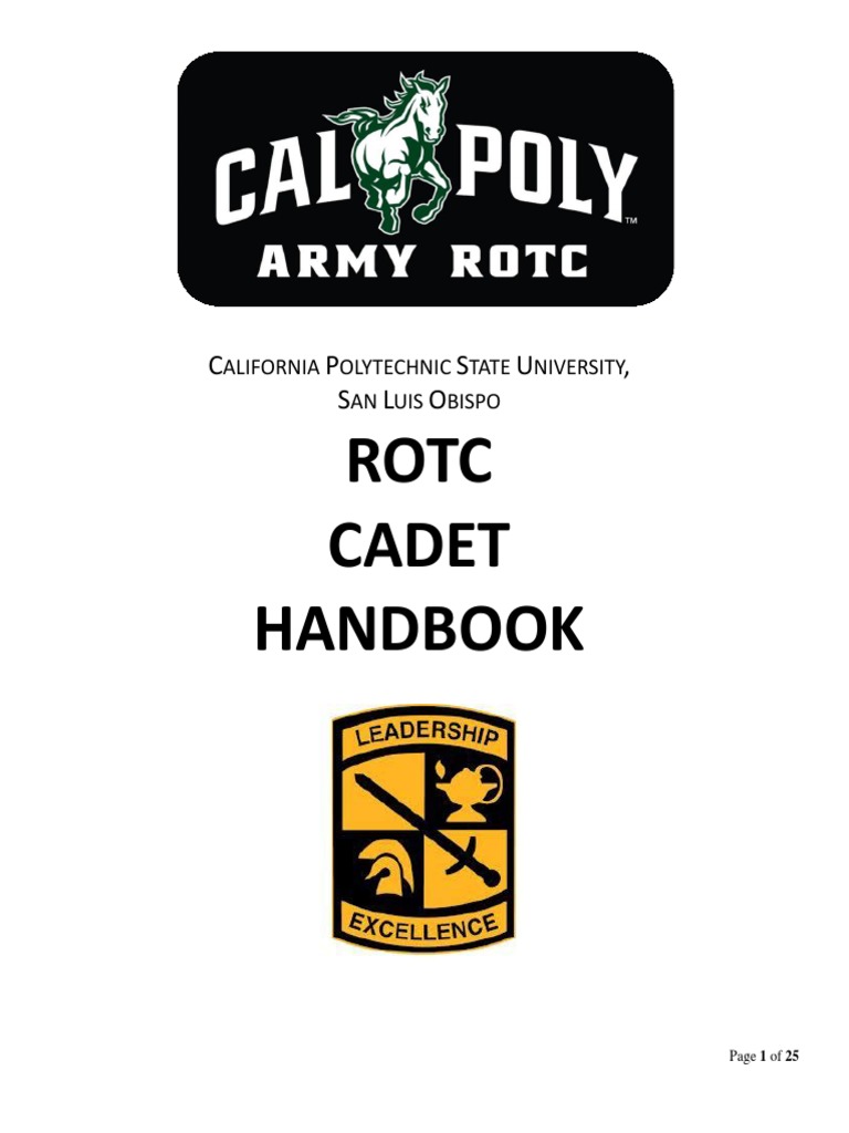 Cal Poly ROTC Cadet Handbook | PDF | Officer (Armed Forces) | Non ...