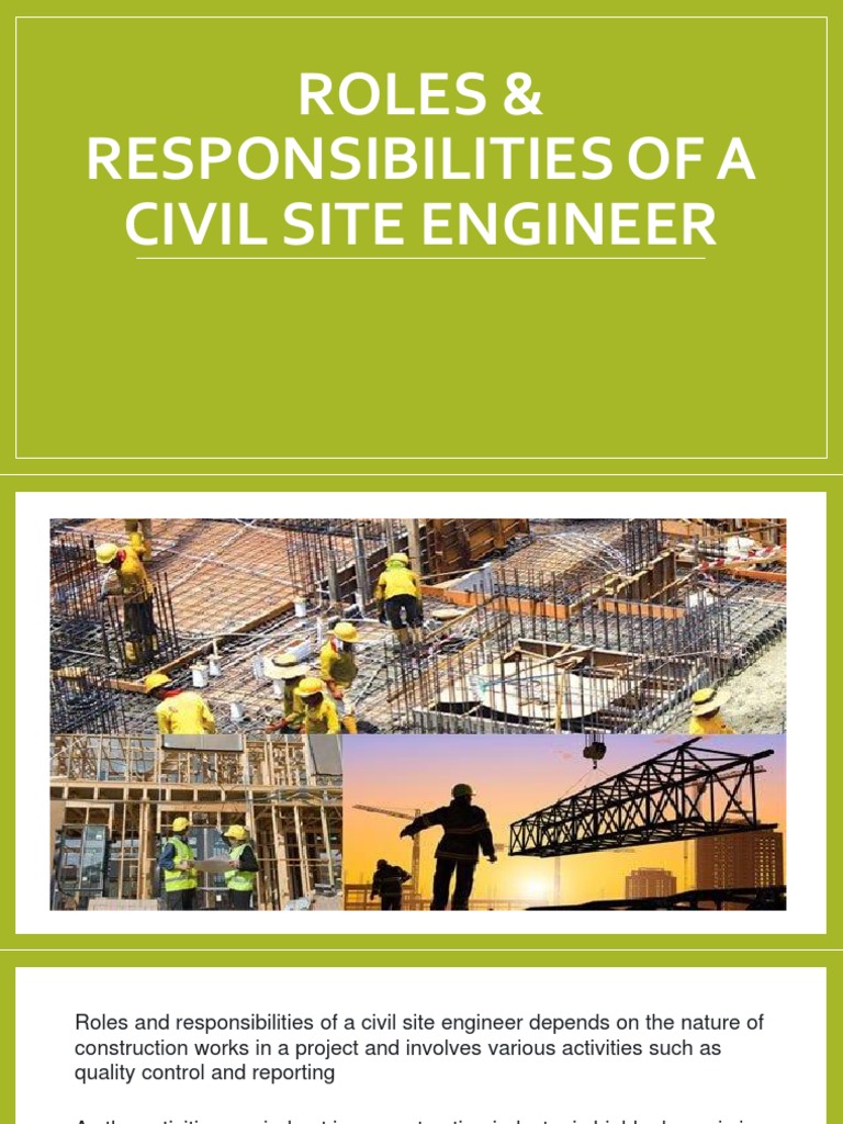Roles And Responsibilities Of Site Engineer | Pdf | Safety | Engineering