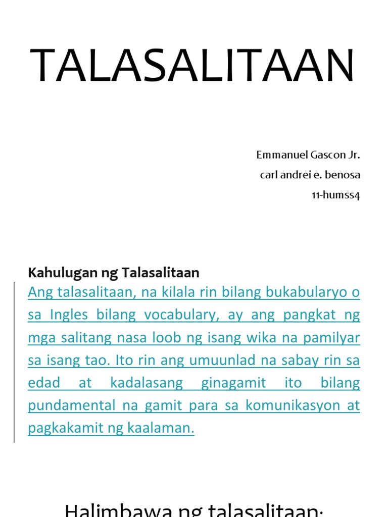TALASALITAAN | PDF