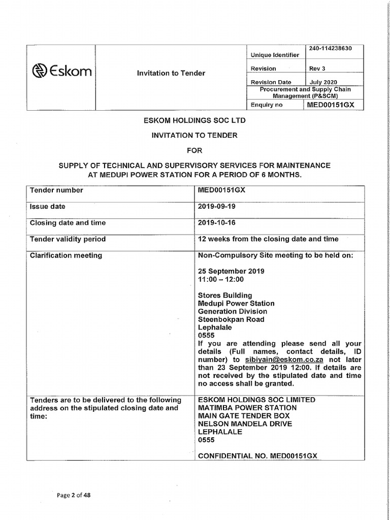 Invitation To Tender PDF
