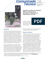 Avaliação Do Efeito Da Adubação NPK No Crescimento de Gravioleira No Município de São Francisco Do Pará