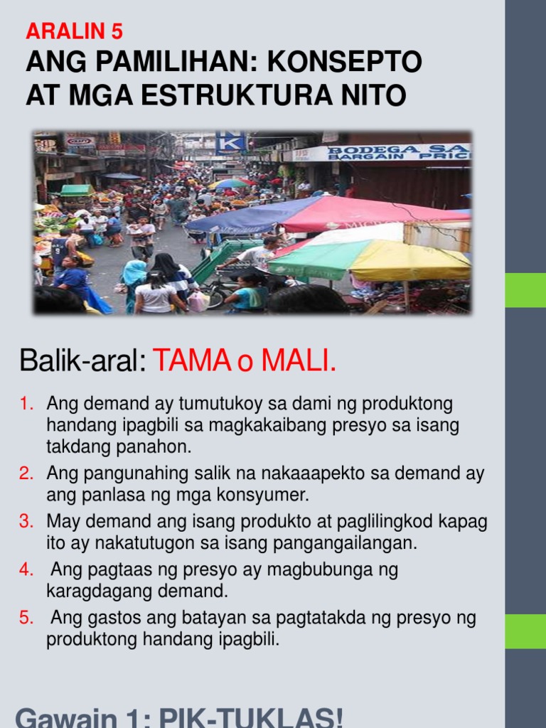 287306767 Aralin 5 Pamilihan Pptx