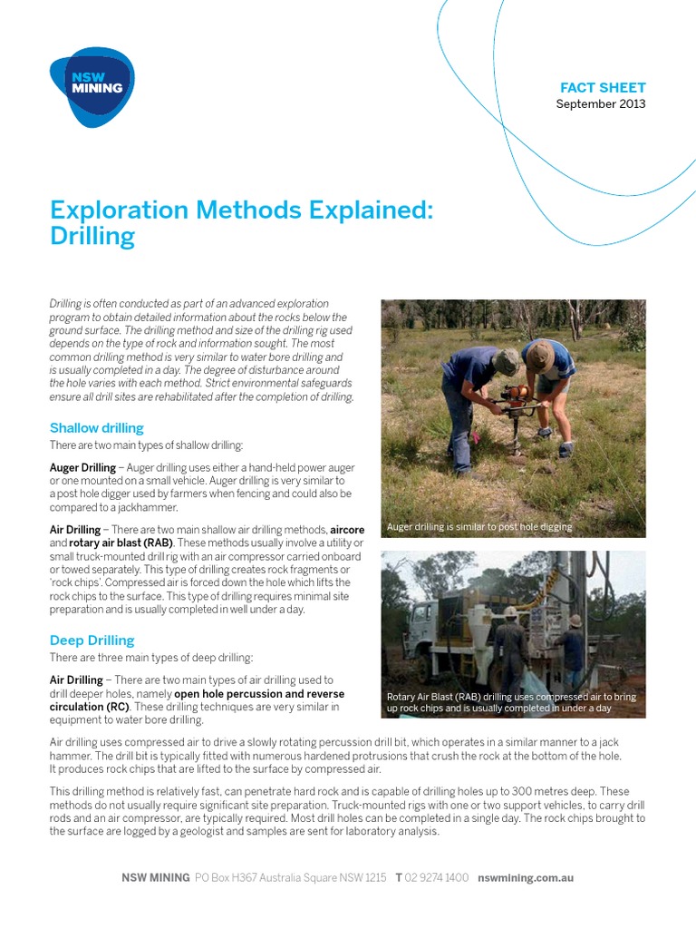 Exploration Drilling Methods Overview | PDF | Drilling Rig | Drilling