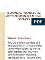 Historical-Hermeneutic Approaches in The Social Sciences